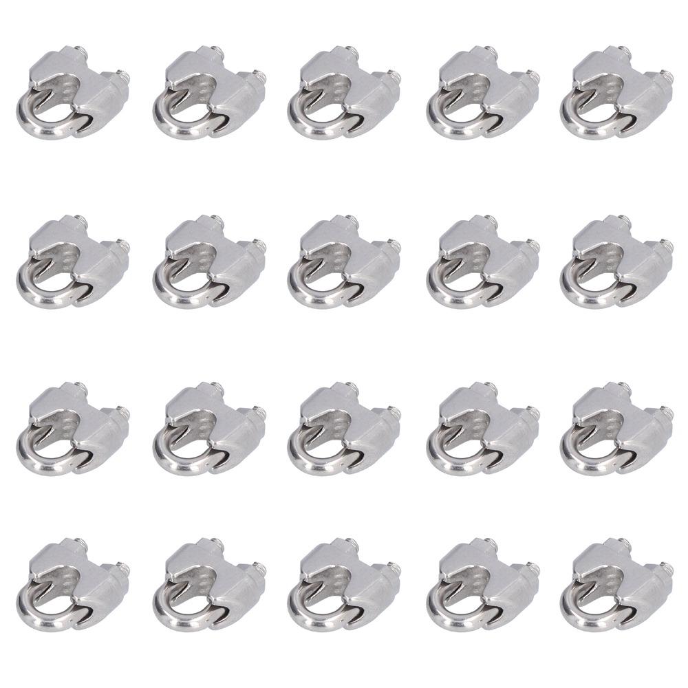20Pcs 304 Stainless Steel Wire Rope Clamp 1/16 Inch Rigging Cable Clip  Hardware Rigging