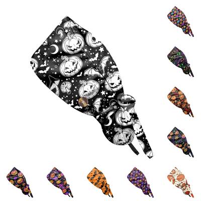Modische Arbeitsmütze mit Halloween-Print, lässige Damen-Pferdeschwanzmütze, Waschmütze, Baotou-Kappe