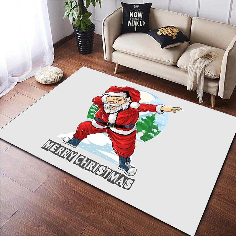 Weihnachten HD-bedruckter großer Teppich, Teppich für Wohnzimmer, Schlafzimmer, Sofa-Dekoration, rutschfeste Fußmatten, Dropshipping Alfombras