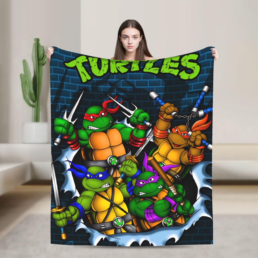 Comic Warm Soft Blankets T-Tmnts Character Decorative Plush Bedding Throws Funny Home Decor Flannel Bedspread Sofa Bed Cover