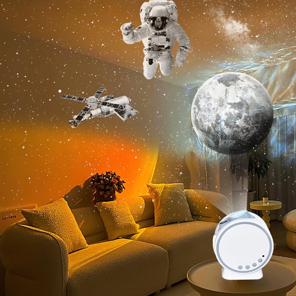 Galaxy Light Aurora Projector Night Light with Remote Bluetooth White Noises Projetion Light for Kids Room Decor Birthdays Gifts