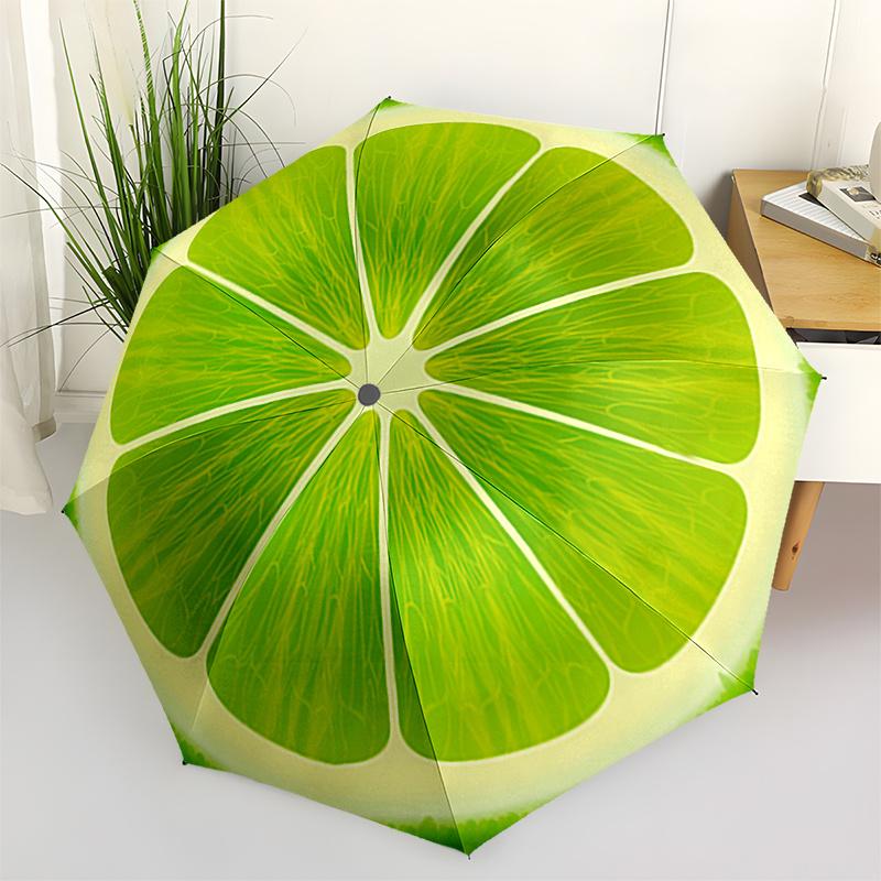 

Lime Slice themed, Eight ribbed, Self folding Umbrella Is Suitable for Everyday Outdoor Use and Is An Ideal Gift for Friends and Family, As