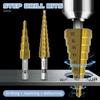 HSS Titanium-Coated Spiral Groove Step Drill Bit Or Straight Grooved Drill Bits 3-12 4-12 4-20 4-32 For Wood Metal Hole Cutter