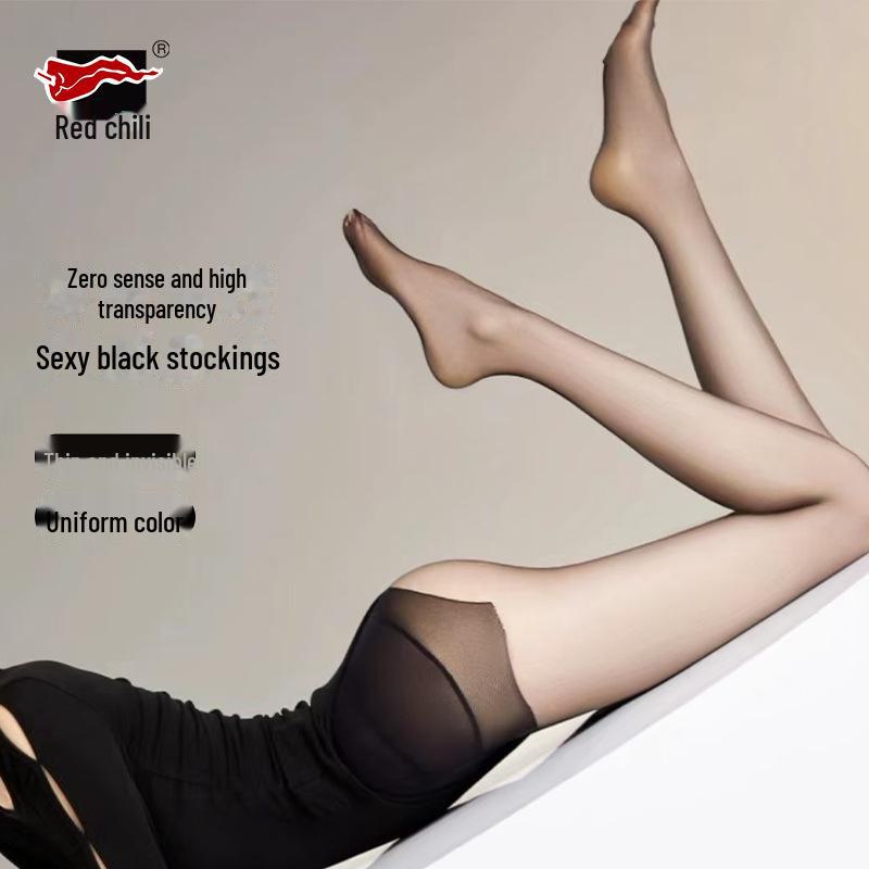 Ultra-Thin Red Pepper Black Silk 0D Stockings: Anti-Snag, Invisible, High-Transparency Pantyhose for Women