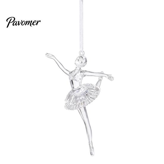 Durable Acrylic Hanging Decors Faux Crystal Christmas Ornaments, Clear Reindeer/Bell/Wreath/Wine Glass Winter Modern Holiday Ornament Collection