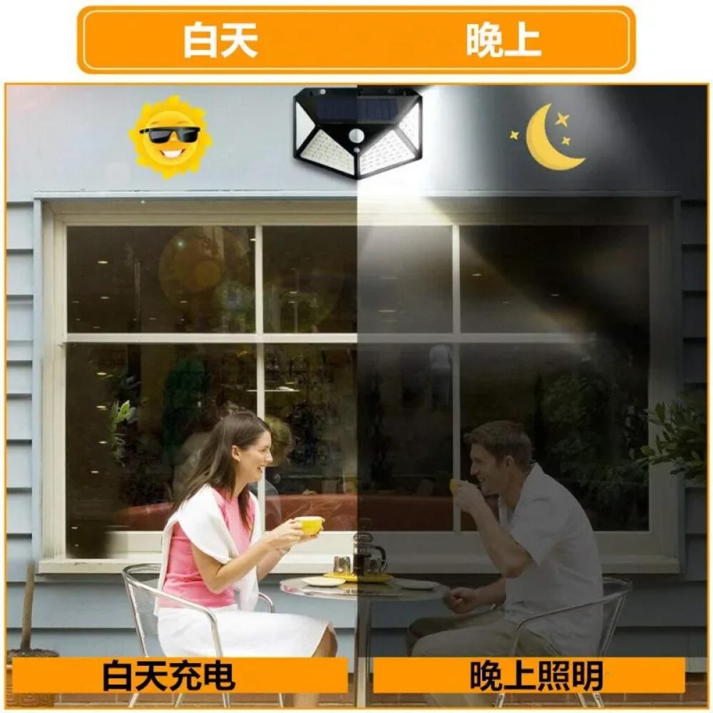 Outdoor Solar Street Light 100 Led Solar Wall Lamp Motion Sensor Garden Fence Lights IP65 Waterproof Solar Porch Wall Lamp