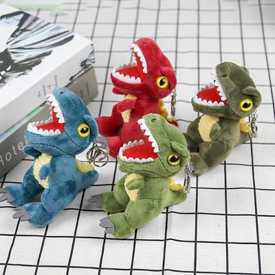 4-Inch Tyrannosaurus Rex Keychain: Plush Dinosaur Figurine & Handbag Pendant – Claw Machine Toy Gift