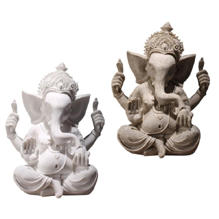 Unique Sandstone Ganeshas Elephant Statue for Personalizeds Home and Office Display