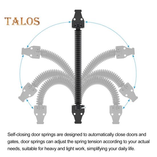 Door Hinge Latch Self Closing Door Spring Adjustable Tension Outdoor Gate Closer Rust-proof Automatic Fence Door Latch for Wooden Heavy Duty Gates