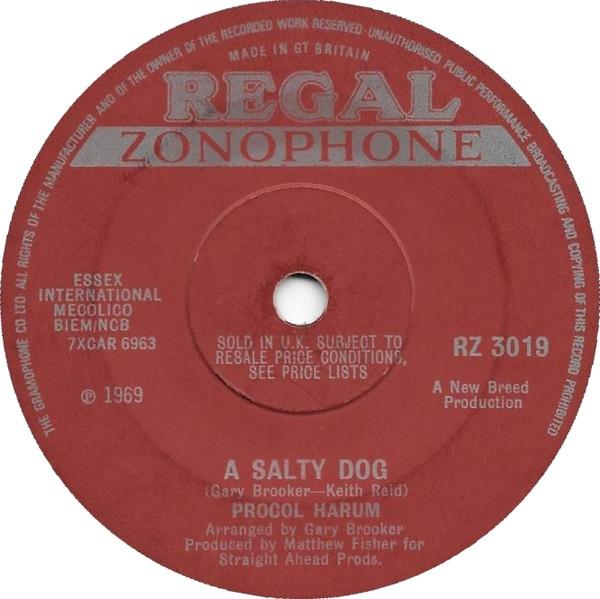 

7inch Record PROCOL HARUM - A Salty Dog RZ3019 Regal Zonophone 1969 UK Rock Used