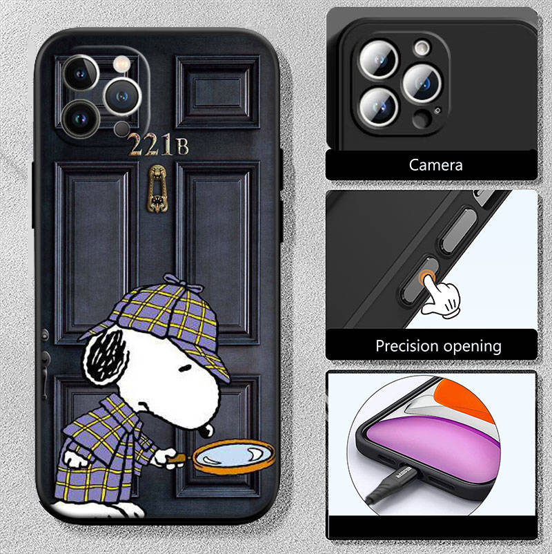 ED44 S-Snoopys Handyhülle für iPhone 6 6s 7 8 11 12 13 14 15 XS Pro Max XR X SE Samsung S20 S21 S22 S23 S24 FE Ultra Plus Lite S21S A55