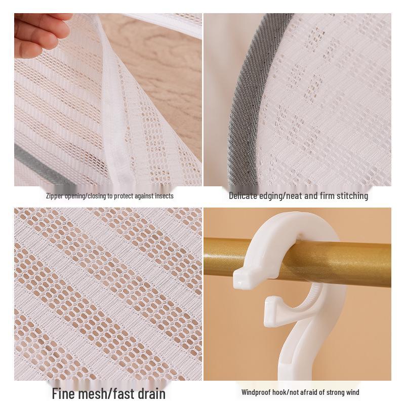 Foldable Multifunctional Air-Drying Net & Basket - Insect-Proof and Windproof for Clothes and Fish Fillets