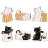 Cute Cats Enamel Pins Fish Bag Brooch Cartoon Animal Badges Lapel Pin Jewelry Gift for Kids Best Friends Claw Fish Bone Badge Women Accessory Brooch