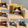 Cartoon Cat Cute Cushion Cover Soft Reversible  Durable Pillow Cover  MultiScene Use for Home  Car Daily Comfort