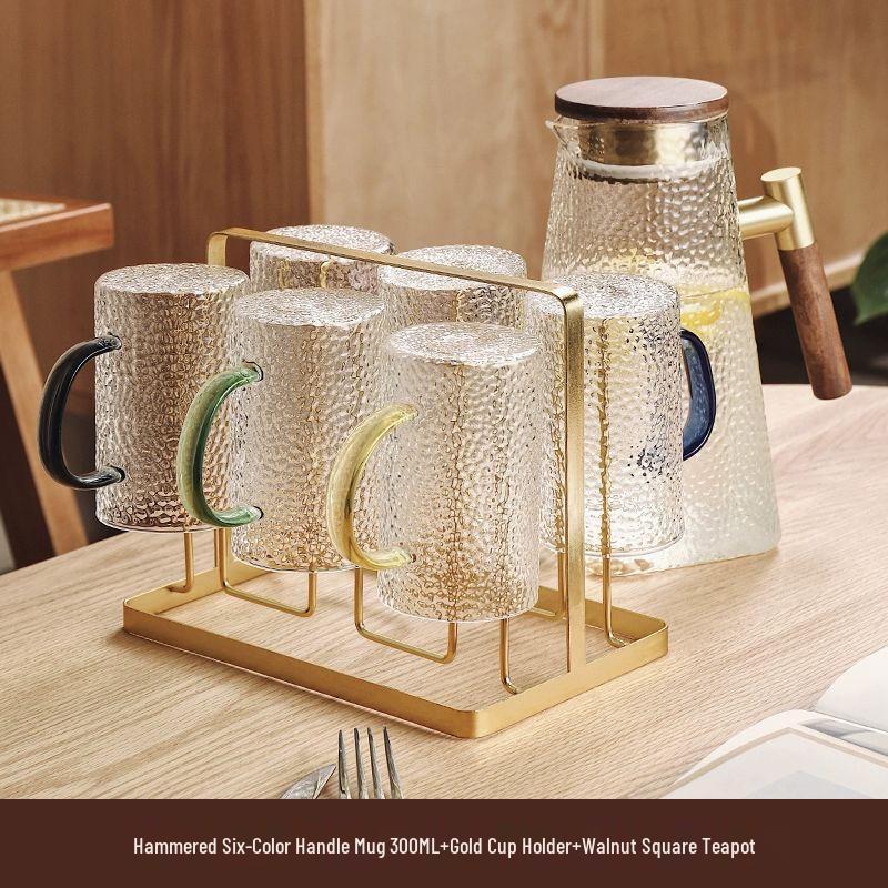 Japanese Style Hammered Glass Cup Set