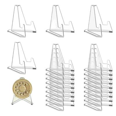 5/10/20/30 Stück Transparente Acryl-Münzständer, Sammelkartenständer, Mini-Ständer für Gedenkmünzen, Abzeichenständer, Ornamente