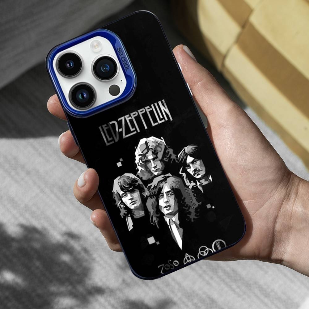 

Hot L-Led Z-Zeppelins Band Phone Case For iPhone 16,15,14,13,12,11,Mini,Pro,SE,MAX Blue Matte Silicone Cover iPhone14