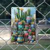 1PC Colorful Cactus Tin Sign, 2D Flat Succulent Metal Plaque, Desert Nature Wall Art, Farmhouse Garden Decor