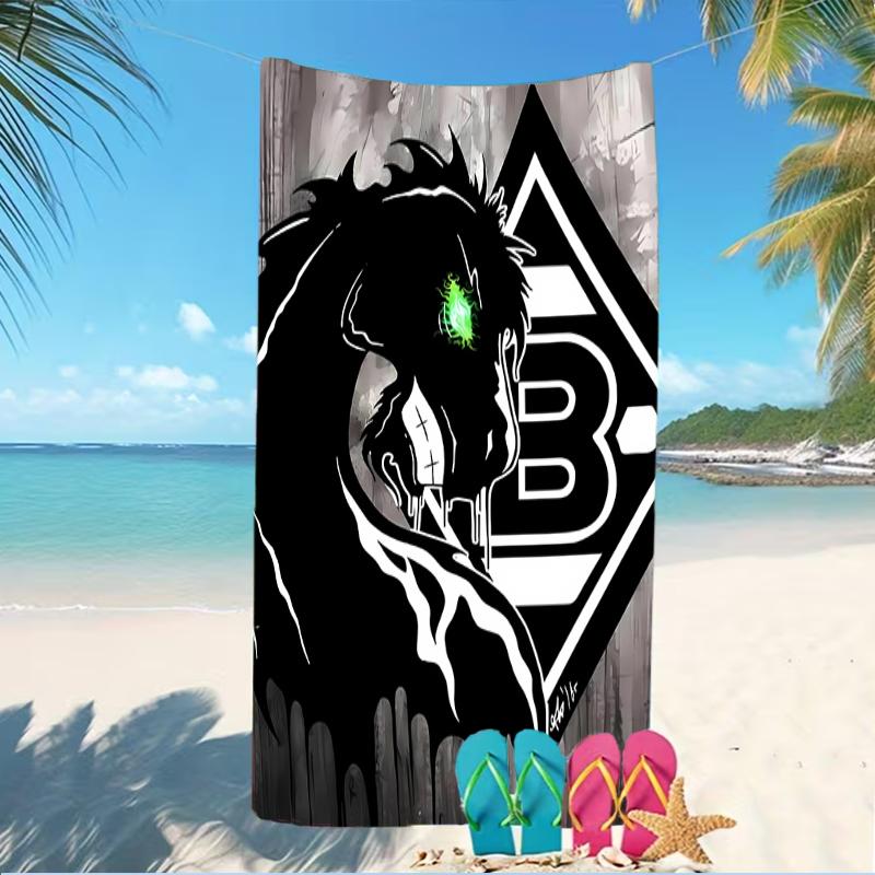 Beach Towel with Borussia Monchengladbach logo Pattern - soft,absorbent,machine washable Lightweight&Modern,swimming,Travel Essentials