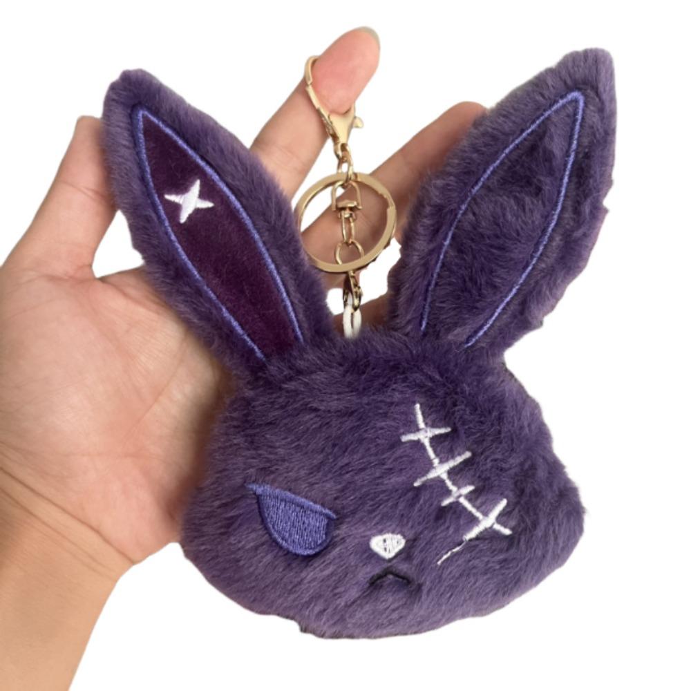 Animal Gothic Bunny Keychain Dark Style Wounded Rabbit Keychain Halloween Key Rings Halloween