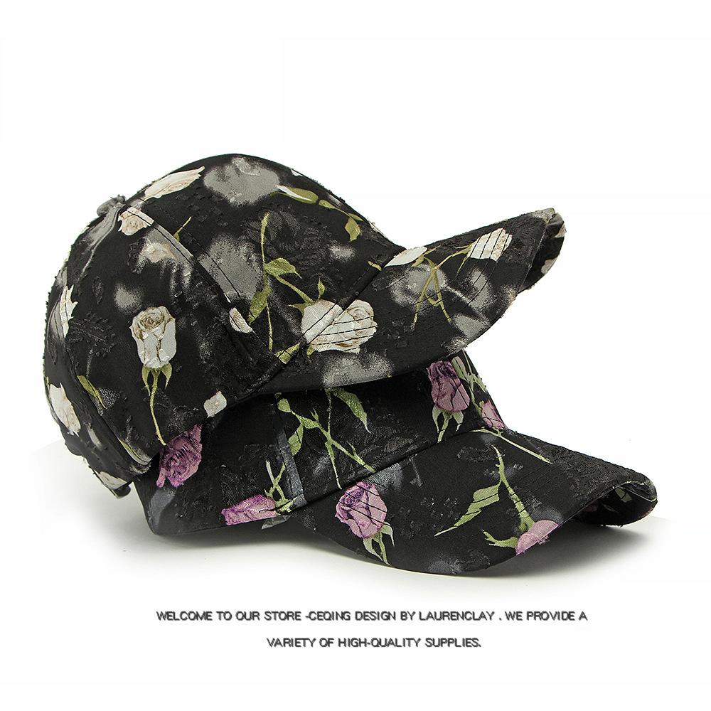 Printed Flower Baseball Cap Women's Spring Summer Outdoor Sun Visor Cap