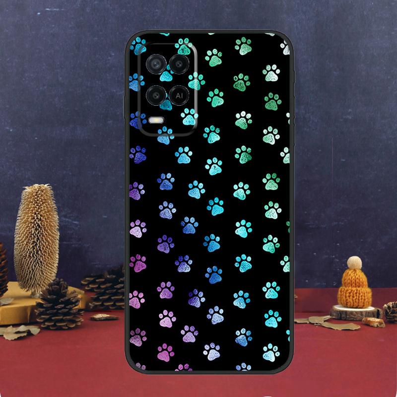 Cat Dog Paws Case For Oppo A5 Pro A6 A15 A18 A38 A58 A78 A98 A54 A74 A94 A17 A57 A80 A60 A40 A16 A76 A96