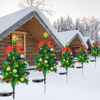 Solar Christmas Tree Lights Outdoor Waterproof, LED Garden Lawn Landscape Decor, Festive Floor Lights & Holiday Decorations