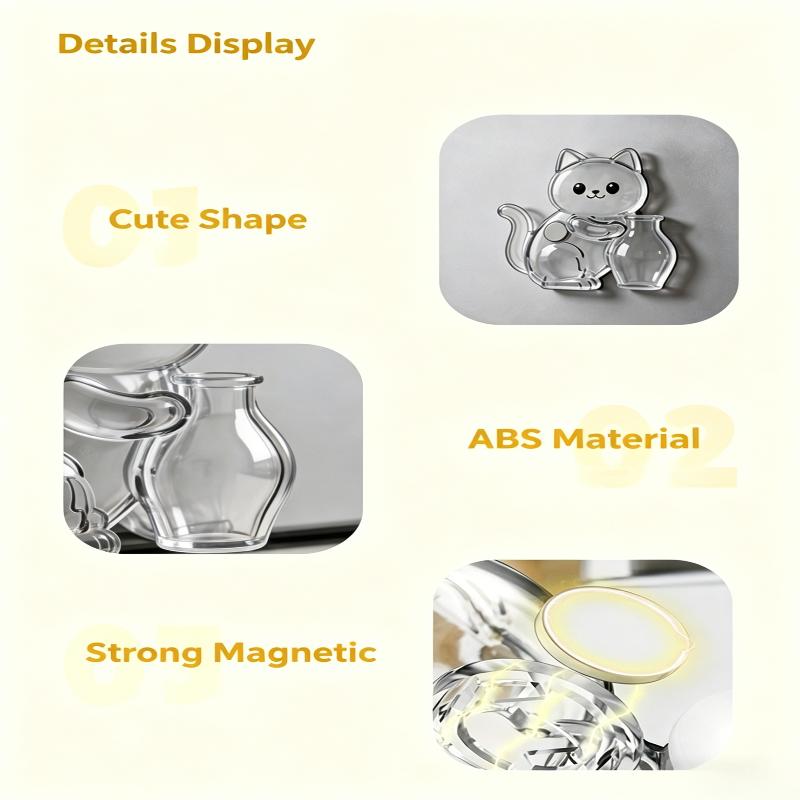 Cute Pet Fur Storage Refrigerator Magnet Transparent Acrylic Pet Cat Fur And Whiskers Memory Capsule Refrigerator
