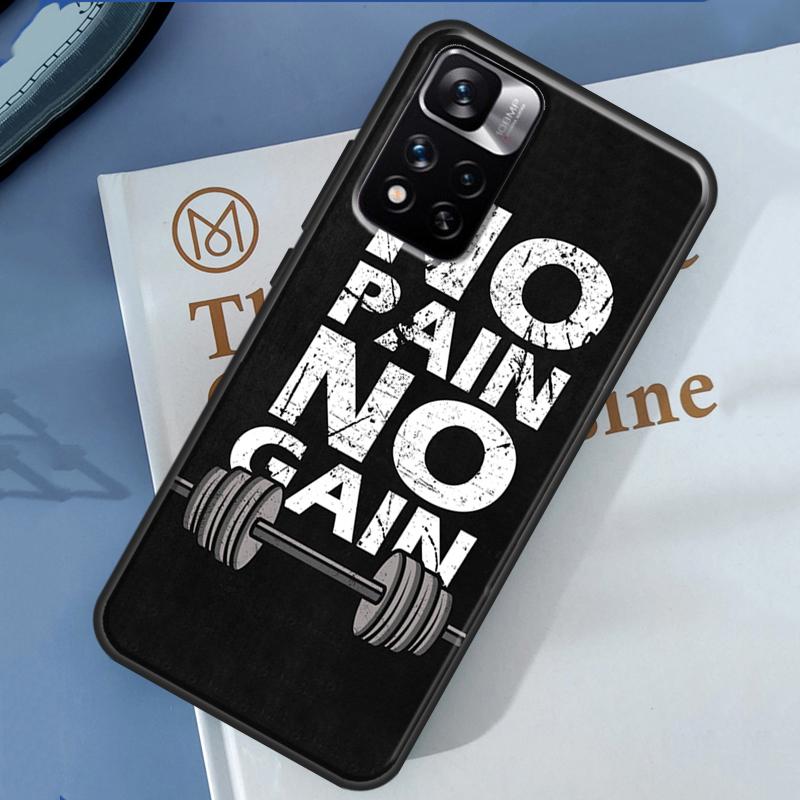 No Pain No Gain Training Case For Xiaomi Redmi Note 14 13 Pro 12 11 9 10 9S 10S 11S 12S Redmi 13C 10C 12C 14C Cover