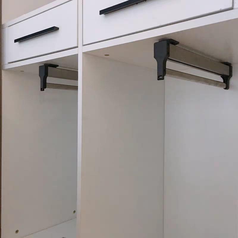 Top-Mounted Telescopic Pull-Out Trouser Rack with Stainless Steel Slide Rails
