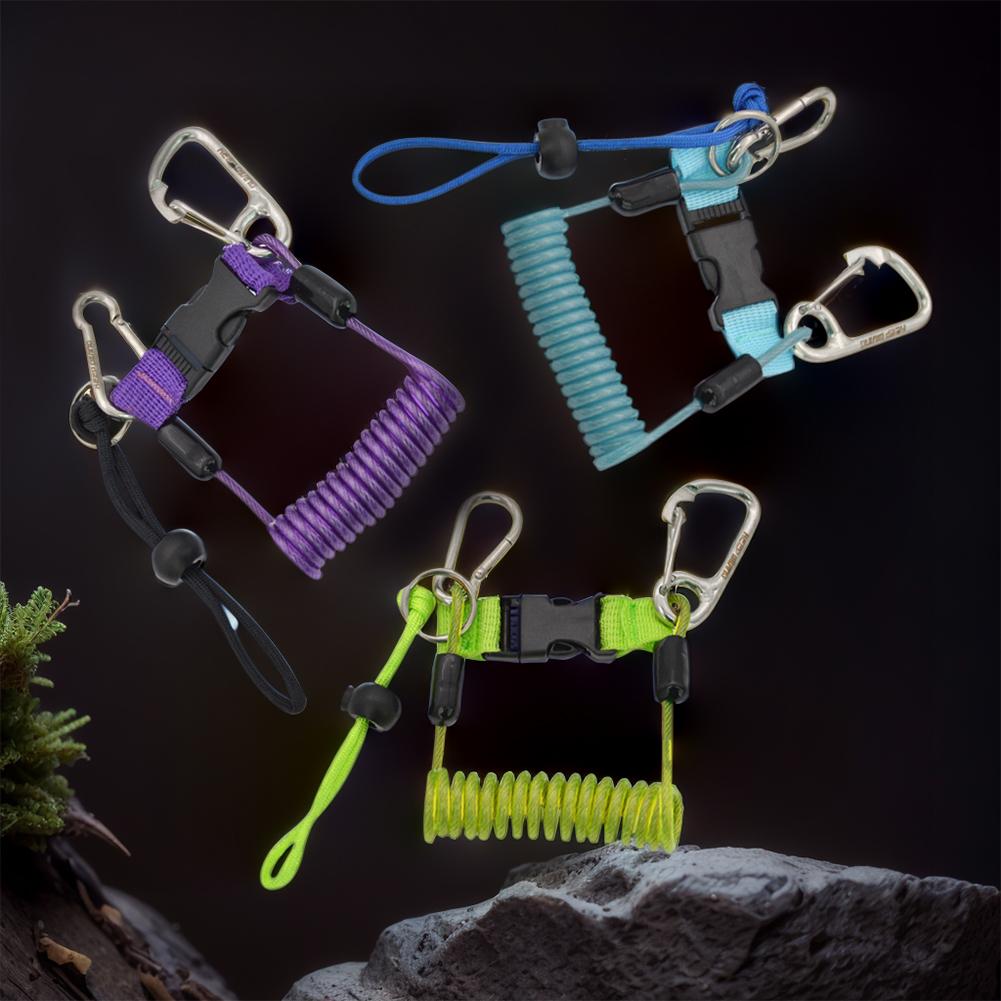 Scuba Diving Camera Lanyard with Quick Release Buckle Scuba Diving Coil Landyard Anti-Lost for Underwater Camera Flashlight