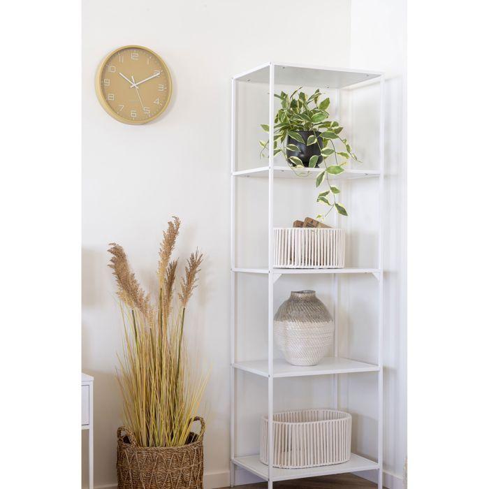 Rosolini horloge murale silencieuse Ø30cm ocre.