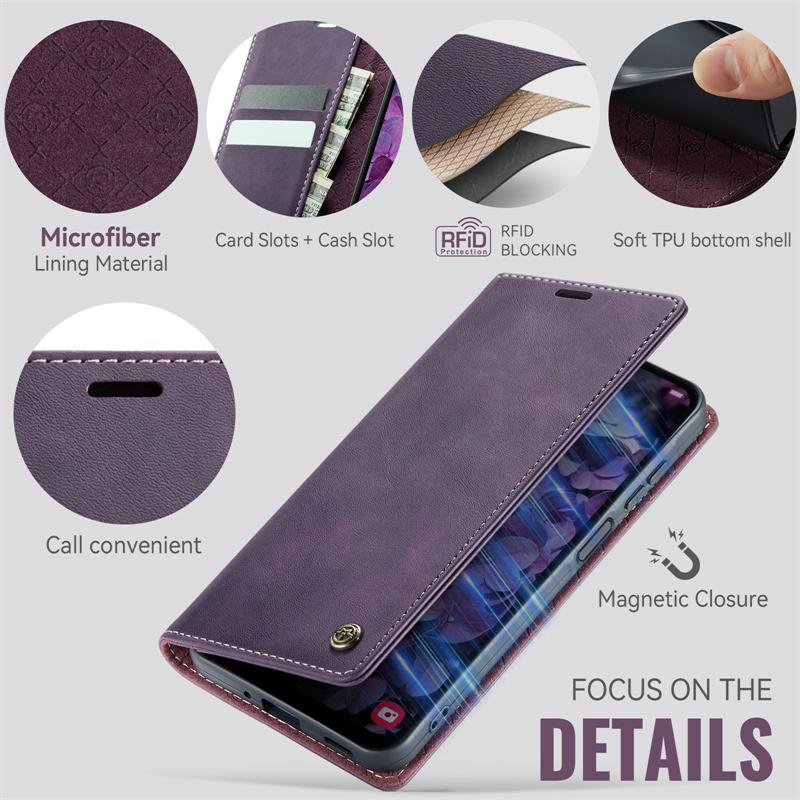 Magnetic Flip Leather Phone Case For Samsung Galaxy S26 S25 FE S24 S23 Plus S22 S21 S20 Ultra A57 A17 A56 A36 A16 A55 A35 A15 A54 A34 A14 Wallet Cover