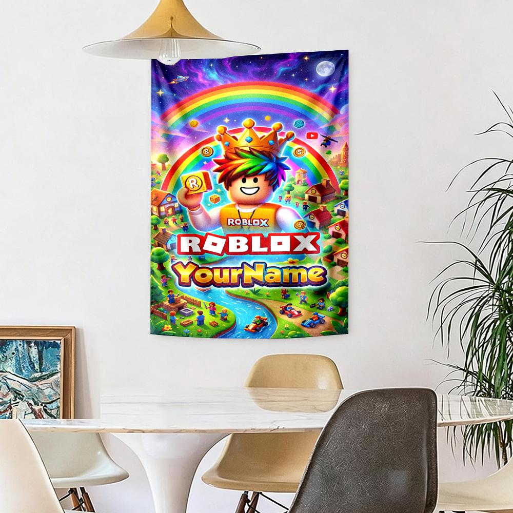 Roblox Custom Your Name Wall Decor Tapestry Art For Pet Memorial Birthdaywedding Party Backdrop Family Gift