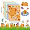 8PCS Capybara Puzzle Stickers for Children DIY Capybara Cartoon Animal Puzzle Parent-child Interaction Make A Face Stickers
