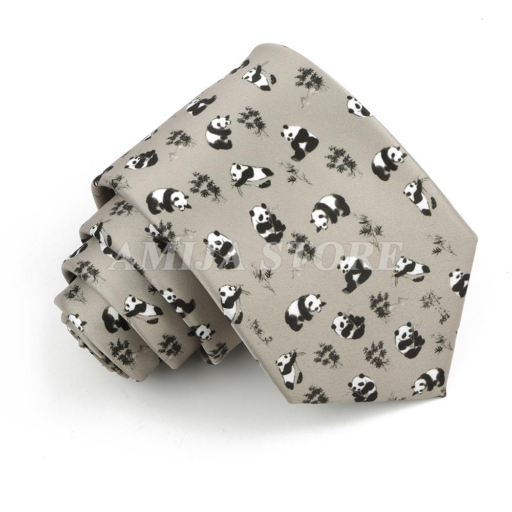Krawaty Męskie Vintage Imitacja Jedwabiu Graffiti Krawat Panda Koń Malarstwo Krawat Dla Mężczyzn Ślub Biznes Miękki Nadruk Krawat Weddi