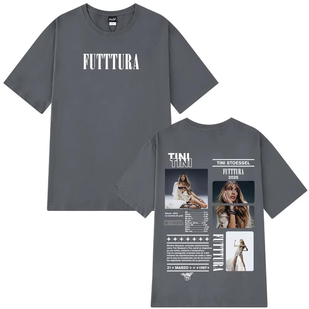 Singer TINI STOESSEL 2025 Tour Merch Tshirt Men Women Aesthetic Trend T-shirt Short-sleeved Male Cotton Casual Harajuku T-shirts