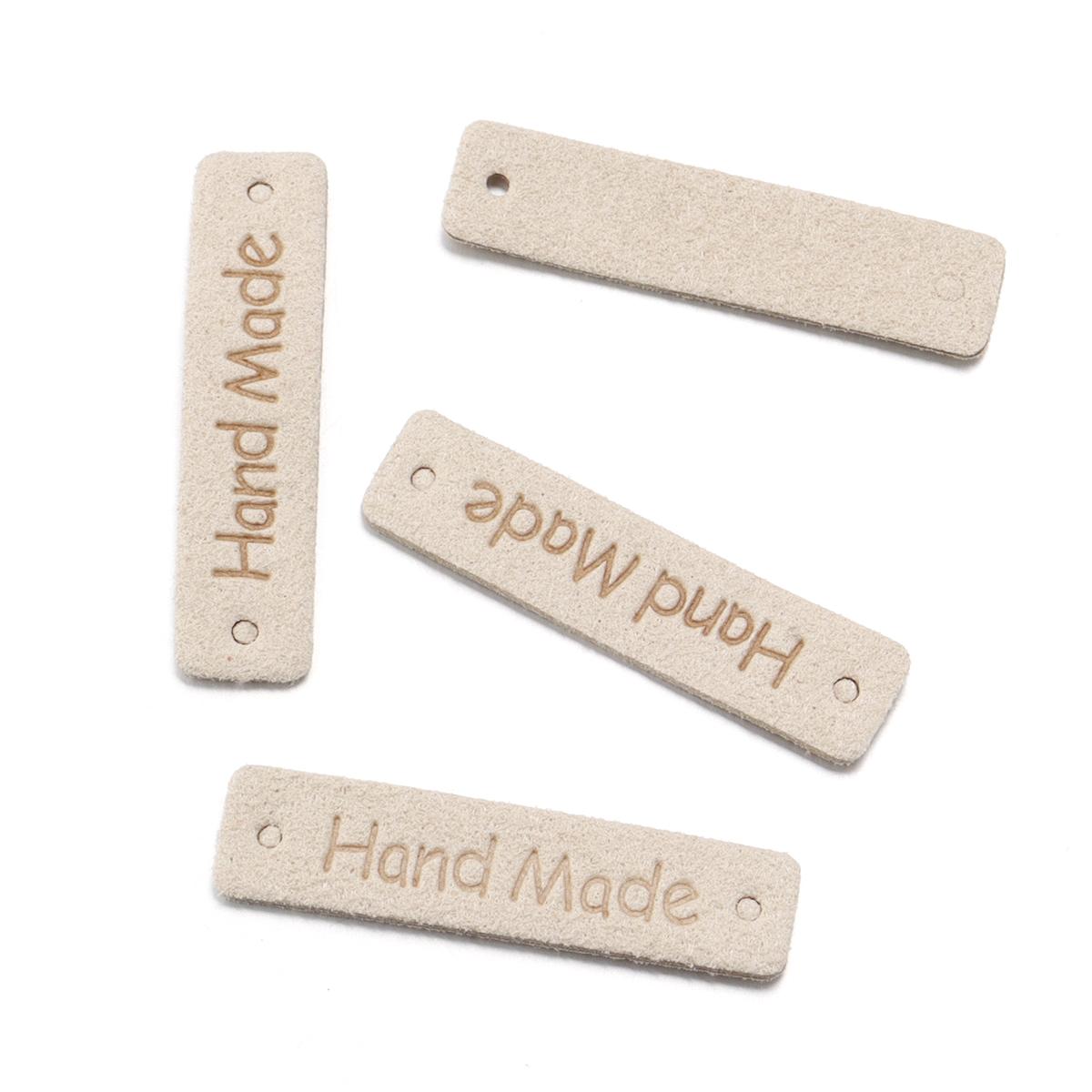 20 шт./лот 1x4 см Ручная работа из ПУ-кожи Бирки Цветные Прямоугольные Швейные метки Для DIY Сумки Шляпы Одежды Швейные аксессуары для одежды бежевый