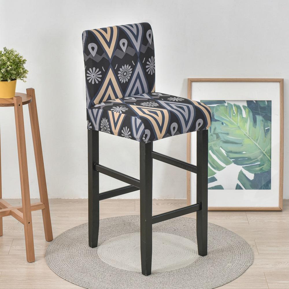 Elastic Bar Stool Chair Cover Home Dining Room Bar Seat Cover Geometric Style Restaurant Hotel Decor Washable Easy Cover 1pc