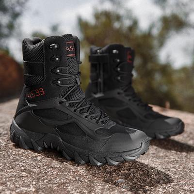 Neue Herren Hochwertige Marken Lederstiefel Taktische Wüstenkampfstiefel Herren Outdoor Wanderschuhe Arbeits-Sicherheits-Knöchelstiefel