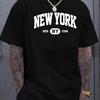 100 Pure Cotton Unisexs Casual Loose And Fashionable New York Letter Printed Sports Breathable Short Sleeved Round Neck Tshirt