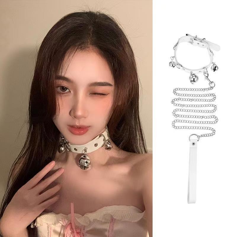 Bell Collar Girlfriend Neck Strap Chain Traction Rope Collar sm Sex Collar Necklace Metal