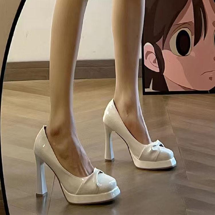 French waterproof table temperament single shoes women's spring and summer 2025 new fashion versatile shallow mouth Mary Jane high heels