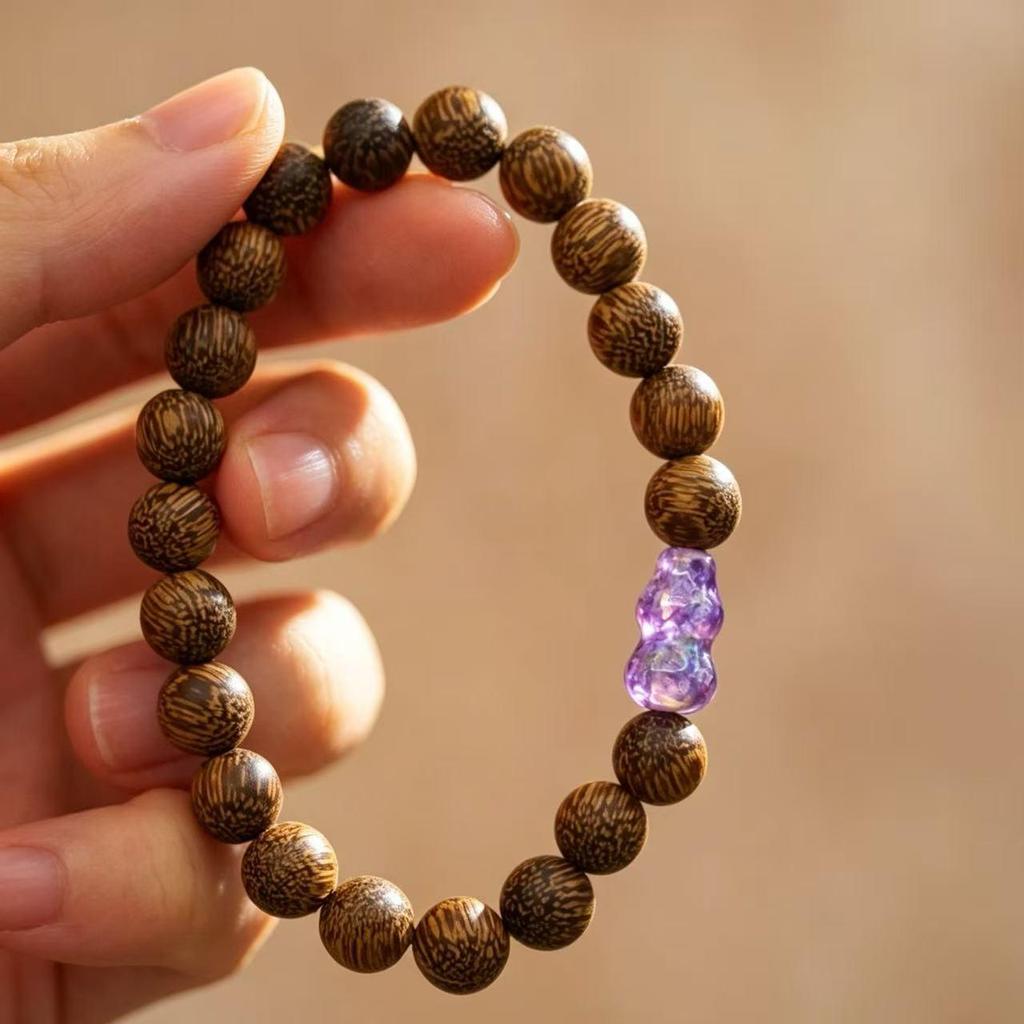 Exquisite Ethnic Sandalwood Amber Multi-strand Prayer Beads Bracelet for Women