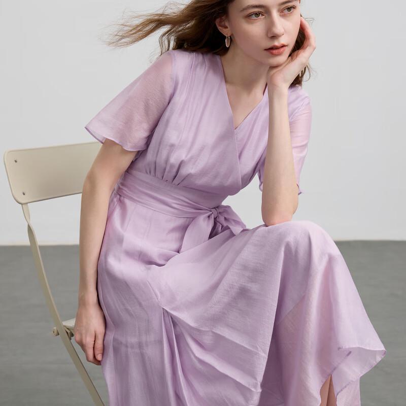 Sancai Women's 2025 Summer Lyocell Flowy A-Line Long Dress