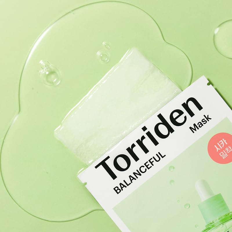 Torriden Balance Full Cica Mask 10 Pieces Sheet Mask Containing CICA Moisturizing for Sensitive Skin Face Pack Gentle To Use Skin Balance Care Rough