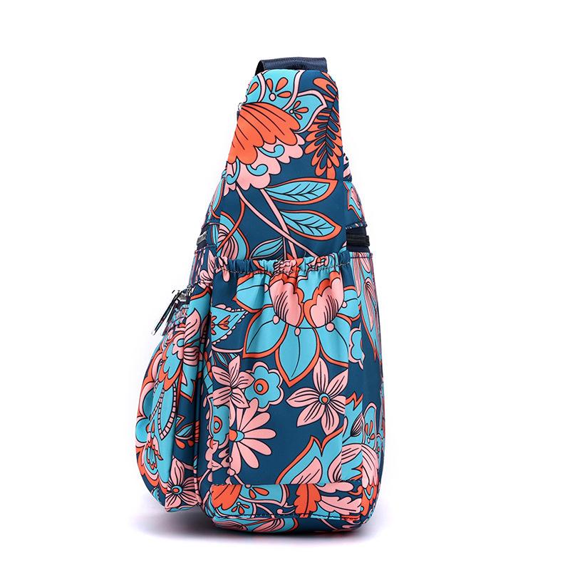 2025 New Printed Nylon Shoulder Bag Multi-pocket Large-capacity Lightweight Waterproof Crossbody Bag and Multi-layered Middle-aged Mother Bag