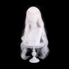 White Cosplay Wig, Long Curly Wavy Hair, Heat-Resistant, Universal Wig with Side Bangs, Fluffy, Costume, Event Wig with Wig Net
