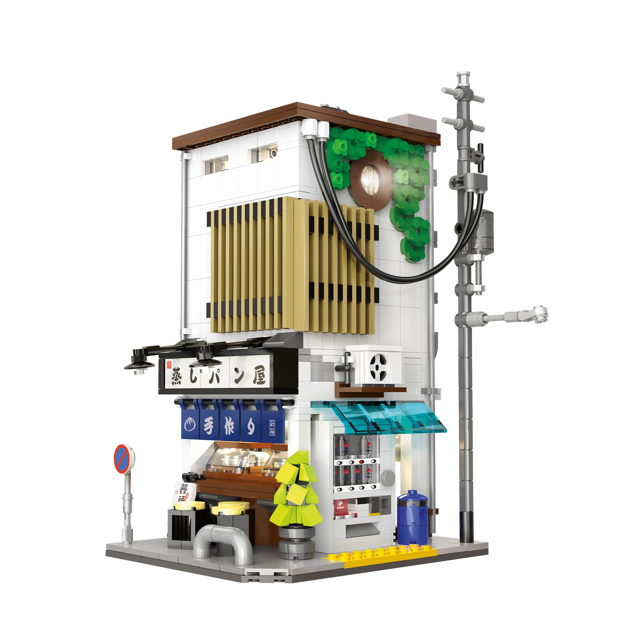 

CaDA Building Series Building Version Cafe 1108 Pieces Bun Japanese-Style Shop, Restaurant, Blocks, (Steamed Shop)