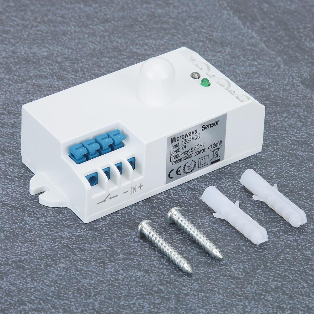 5.8GHz Intelligent Body Induction Switch Microwave Radar Light Sensor Switch DC 12 24V